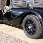 Minilite 6x15" Gloss Black Alloys on Morgan Plus 4 with 195/65R15 Dunlop Blue Response tyres