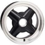 Revolution 4-spoke Peg Drive for Lotus Elan 5x13" Gloss Black with Polished Rim Edge fully laquered