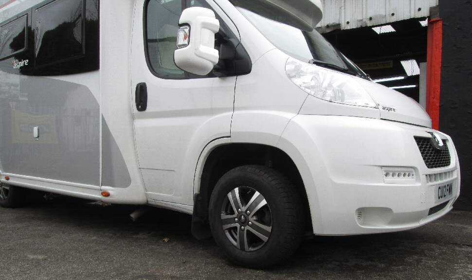 6x15" Supermetal Hammer Alloys Grey & Polished on Peugeot Boxer Motorhome